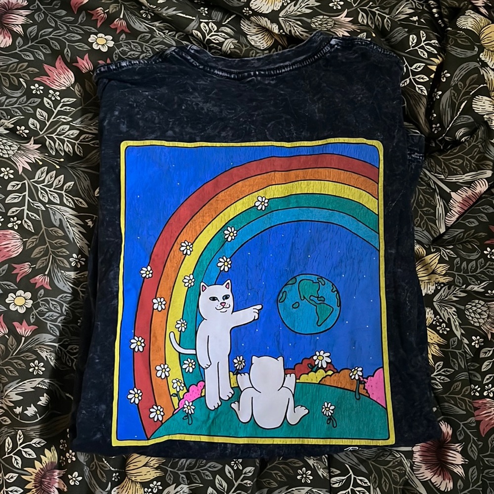 Vintage, Large t-shirt, black washed, pretty rad bruh